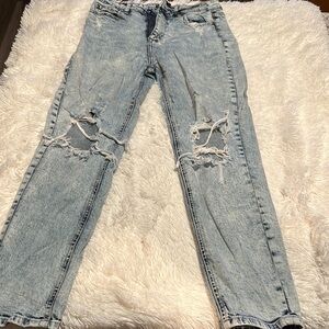 Distressed Light Wash Jeans